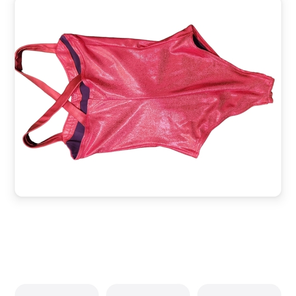 Hot pink purple linning Metallic one piece swim body suit. - Picture 6 of 6